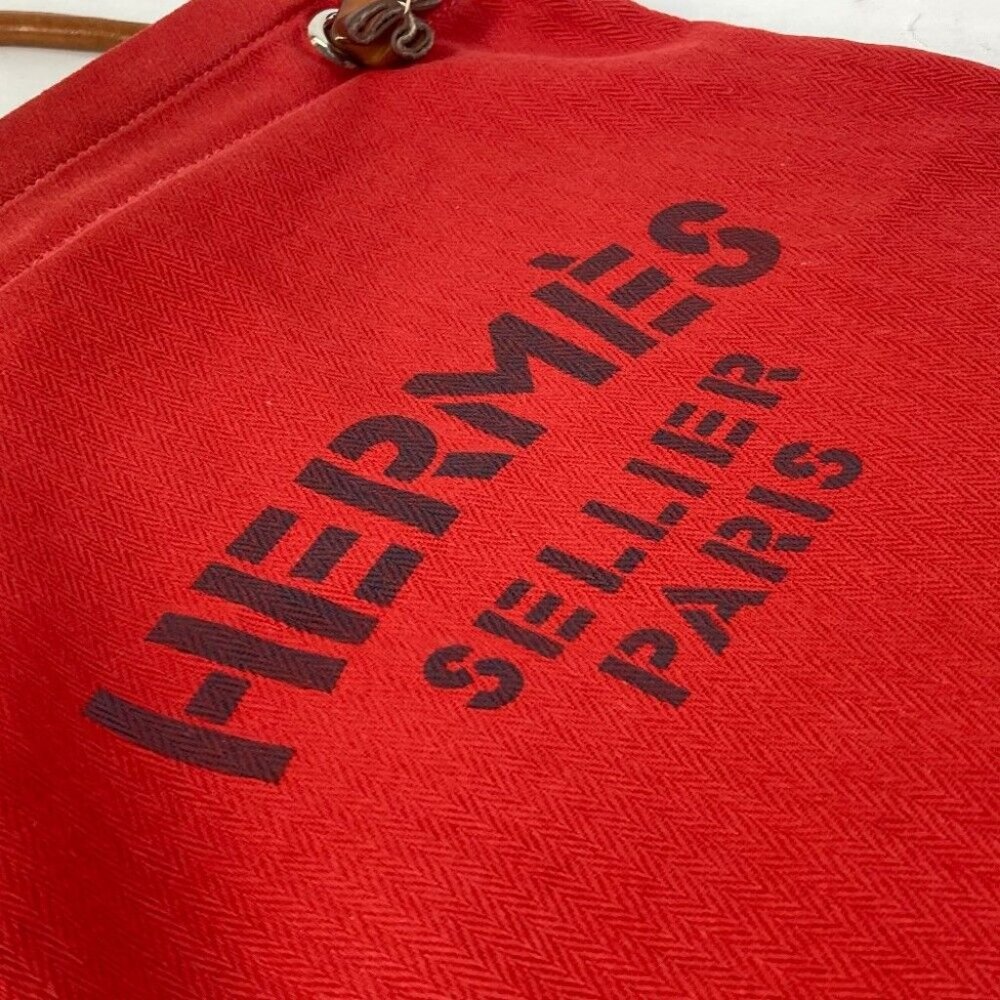 HERMES Sac Aline MM bag Shoulder Bag cotton Red - Picture 5 of 10